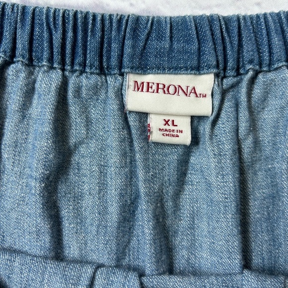 Off-Shoulder Denim Dress. Size XL - Picture 8 of 8